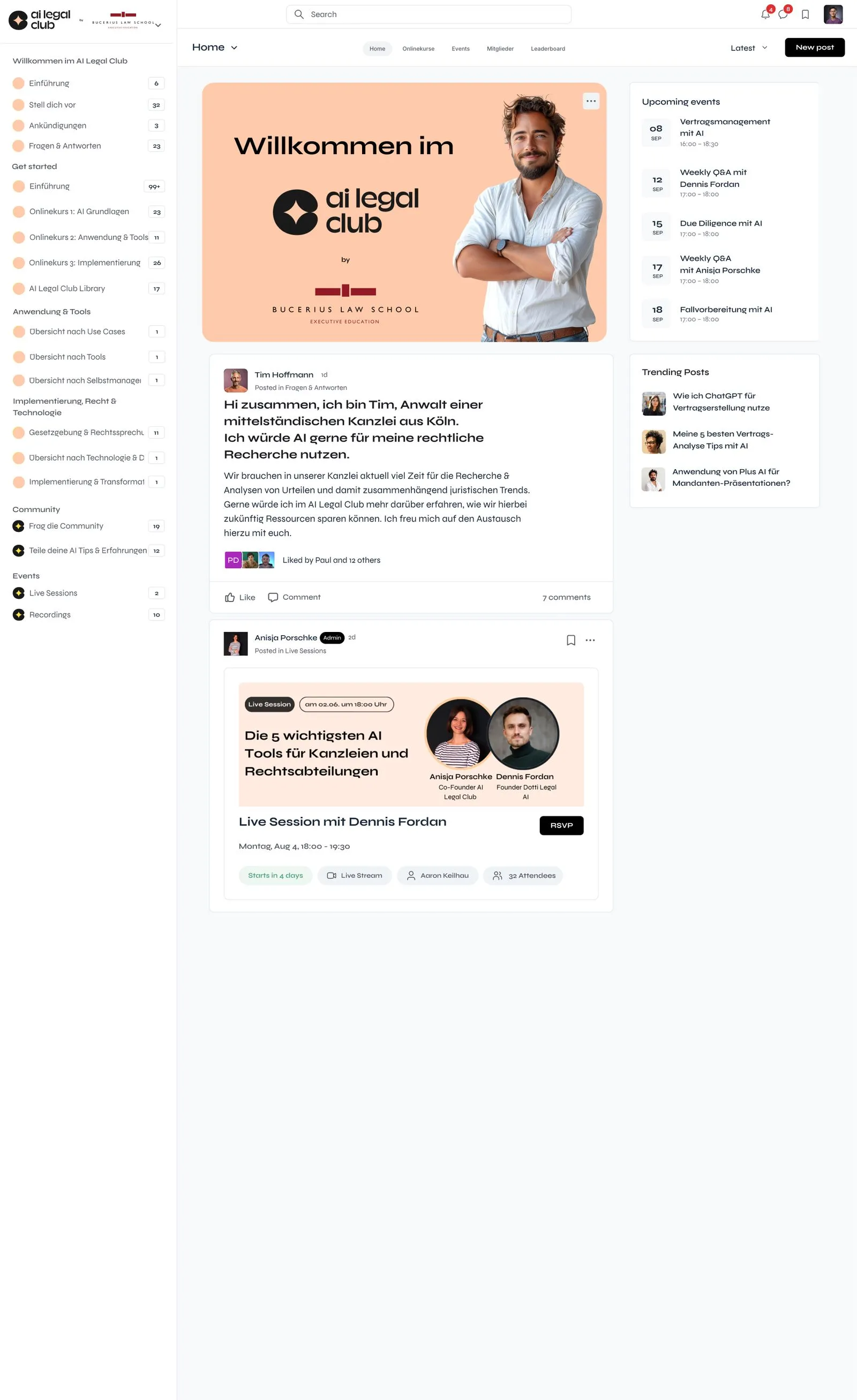 Die Community-Plattform des AI Legal Club